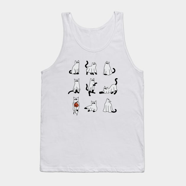 Ghost Cat Funny Halloween Tank Top by TheDesignDepot